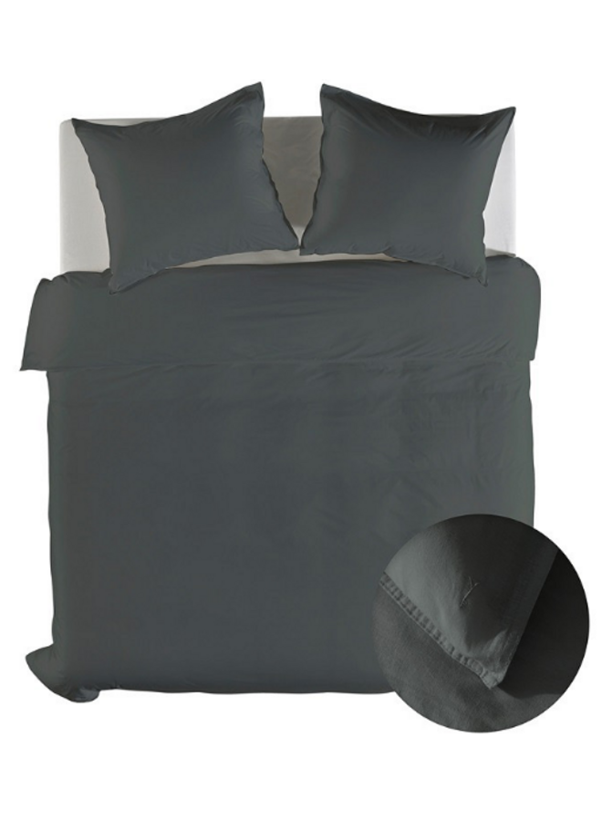 Dekbedovertrek Suite Saint-Tropez Beluga Grijs - Linnen/Katoen