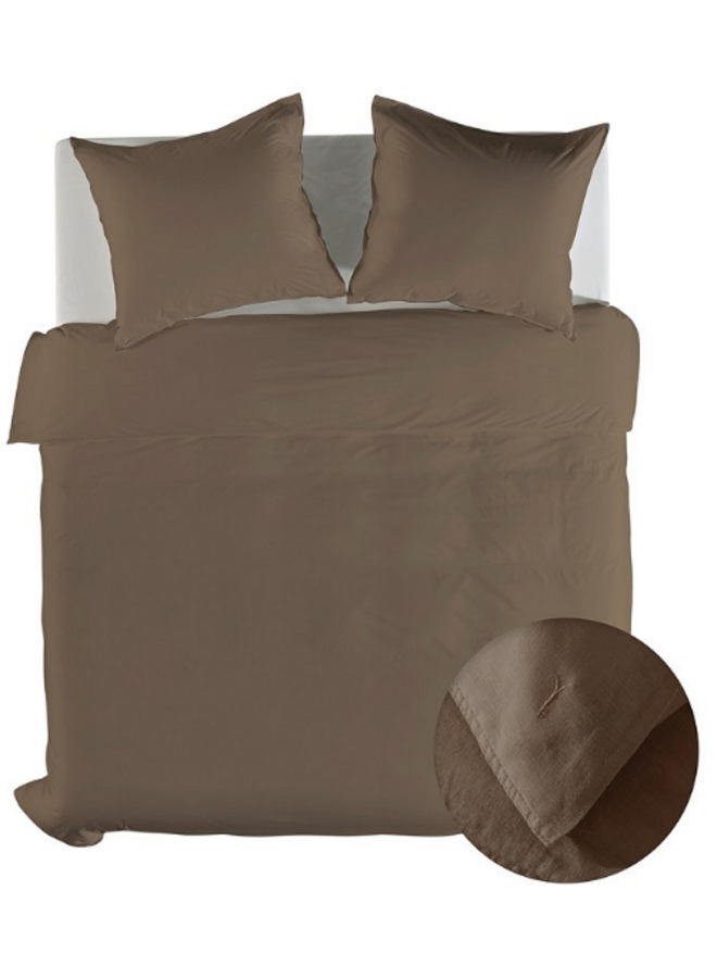 Dekbedovertrek Suite Saint-Tropez Plaza Taupe - Linnen/Katoen