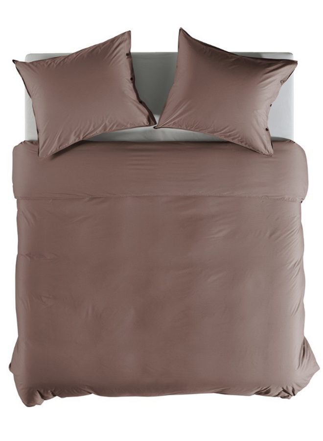 Dekbedovertrek Uni Donkerroze - Percale Katoen PL2