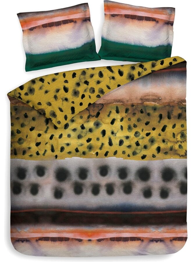 Dekbedovertrek Kiko Geel - Katoensatijn