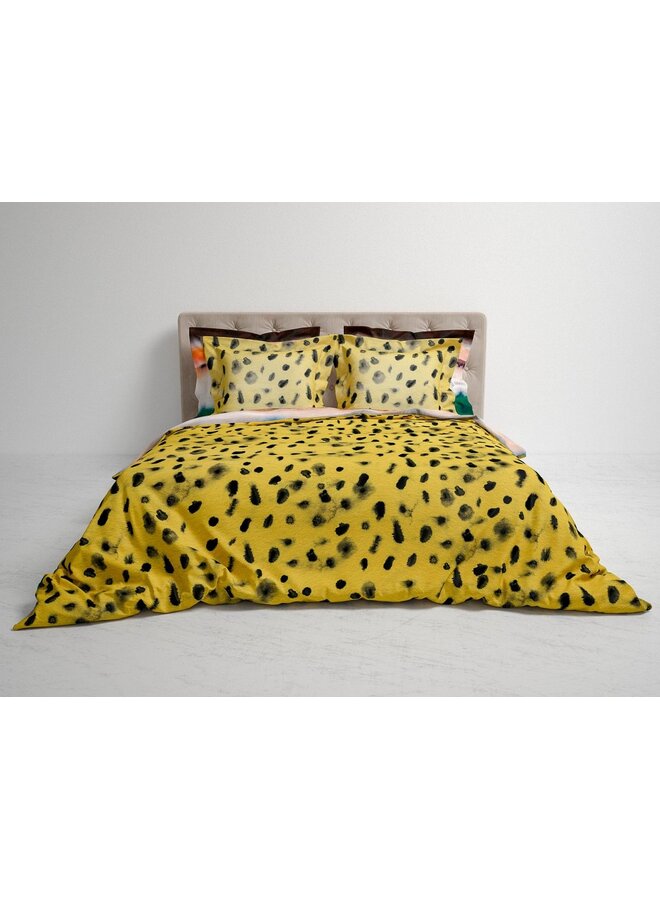 Heckett & Lane Dekbedovertrek Kiko Geel - Katoensatijn