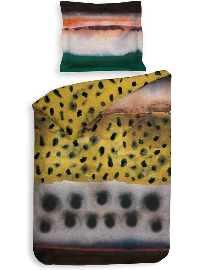 Heckett & Lane Dekbedovertrek Kiko Geel - Katoensatijn