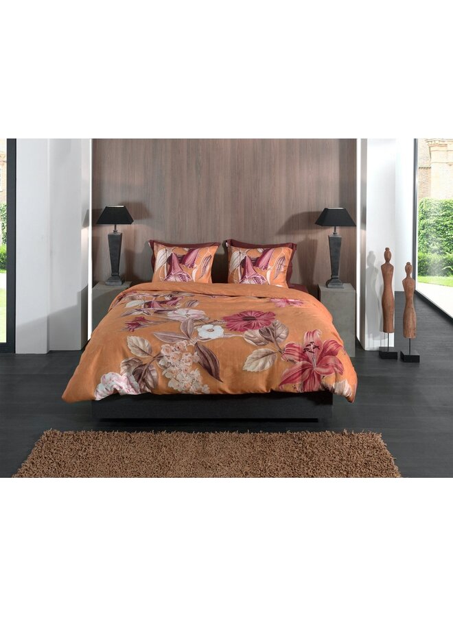 Heckett & Lane Dekbedovertrek Malu Oranje - Katoensatijn