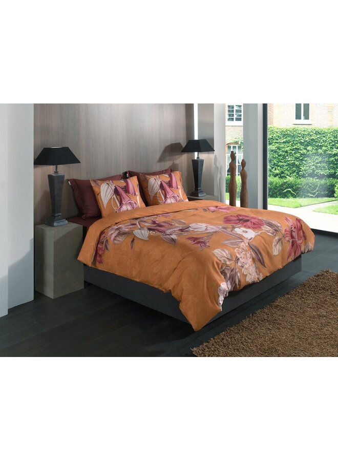 Heckett & Lane Dekbedovertrek Malu Oranje - Katoensatijn