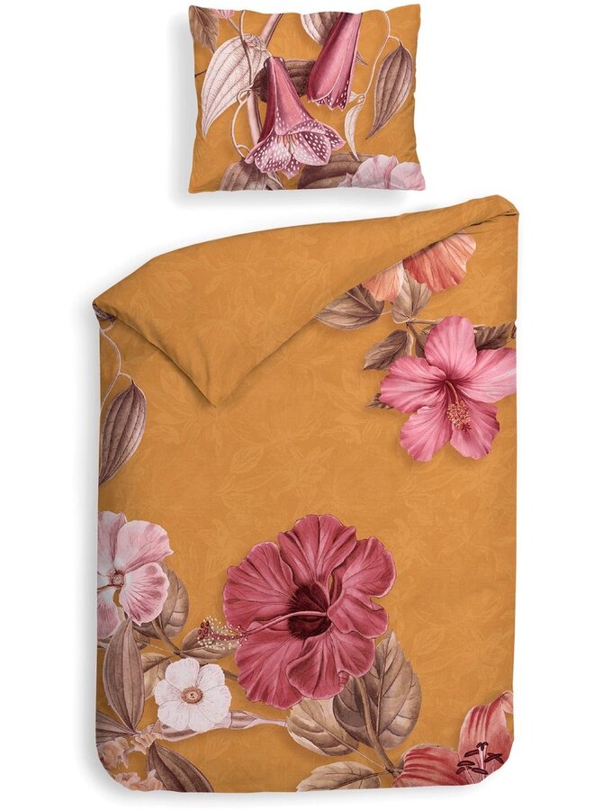 Heckett & Lane Dekbedovertrek Malu Oranje - Katoensatijn