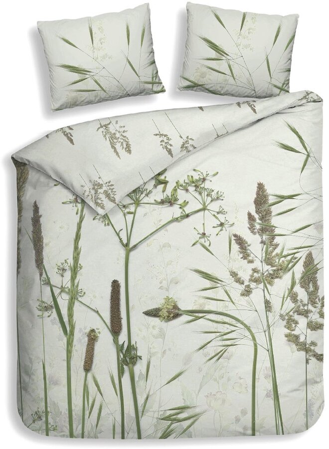 Heckett & Lane Dekbedovertrek Ona Groen - Katoensatijn