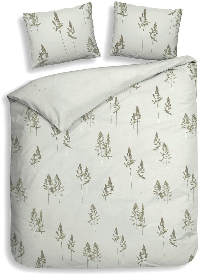Heckett & Lane Dekbedovertrek Ona Groen - Katoensatijn