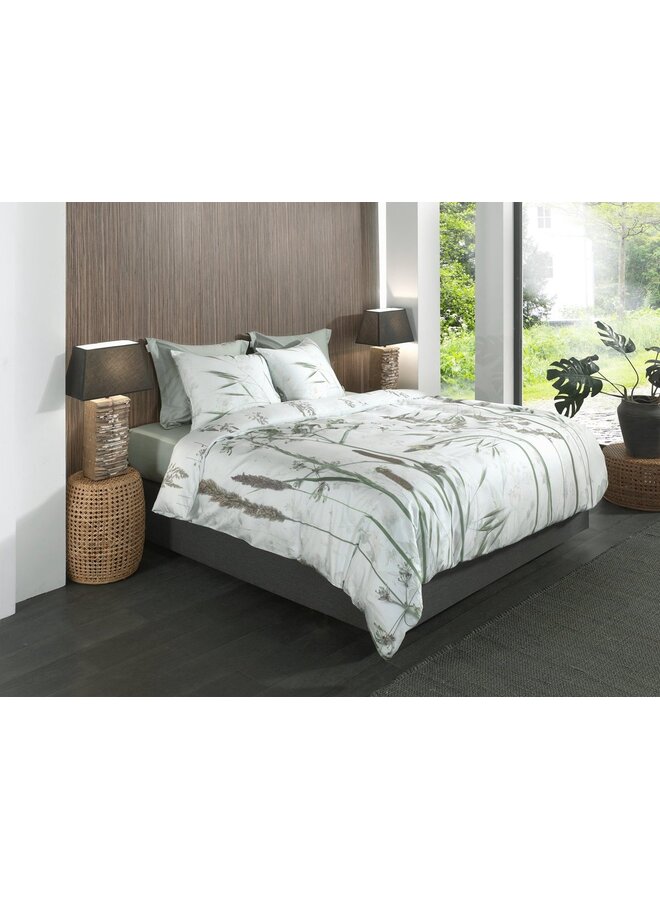 Heckett & Lane Dekbedovertrek Ona Groen - Katoensatijn