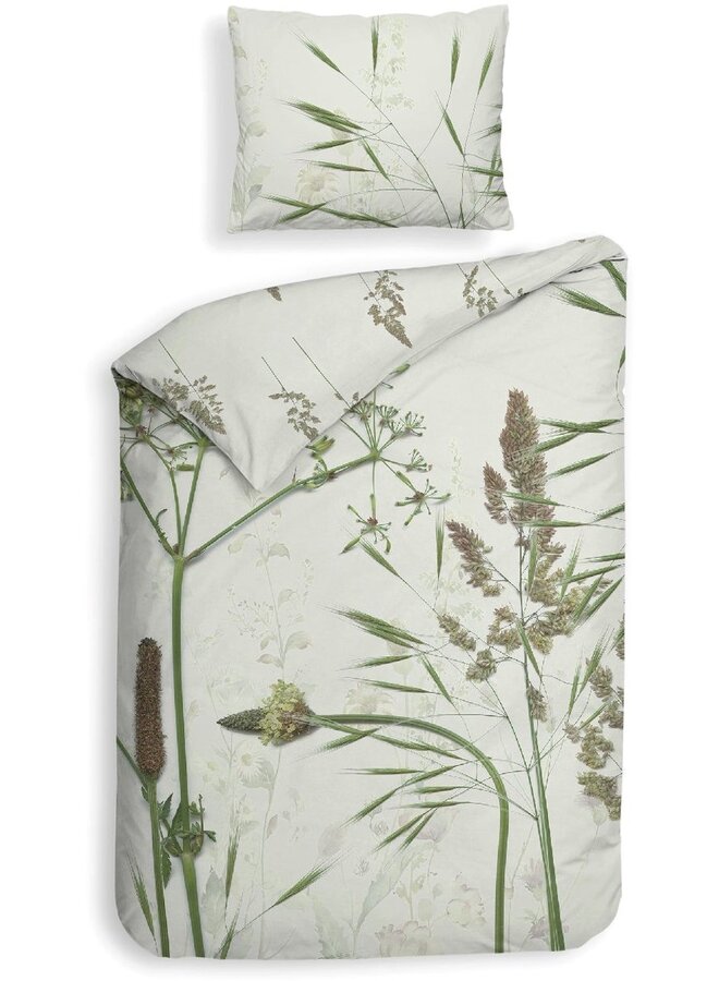 Heckett & Lane Dekbedovertrek Ona Groen - Katoensatijn
