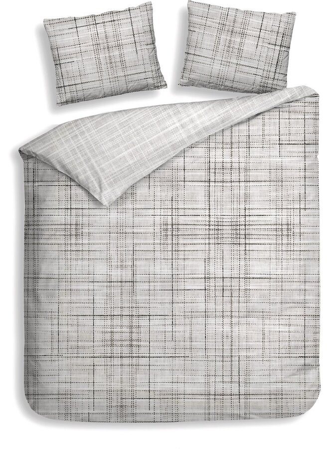 Dekbedovertrek Helgi Grijs - Twill Katoen PL1