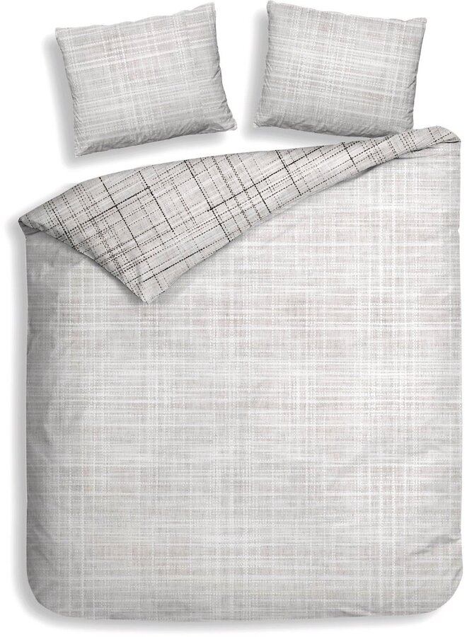 Heckett & Lane Dekbedovertrek Helgi Grijs - Twill Katoen