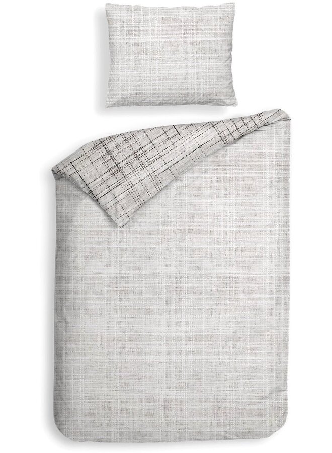Heckett & Lane Dekbedovertrek Helgi Grijs - Twill Katoen