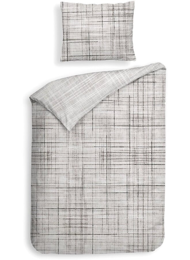 Heckett & Lane Dekbedovertrek Helgi Grijs - Twill Katoen