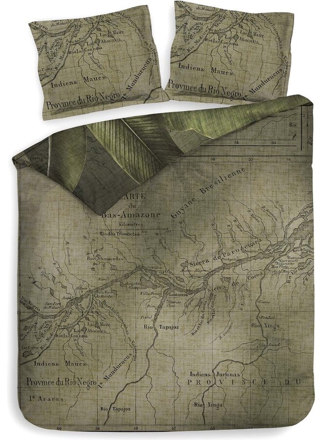 Heckett & Lane Dekbedovertrek Bruna Groen - Twill Katoen