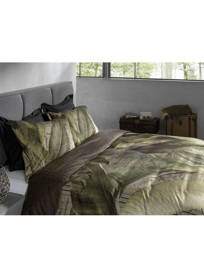 Heckett & Lane Dekbedovertrek Bruna Groen - Twill Katoen
