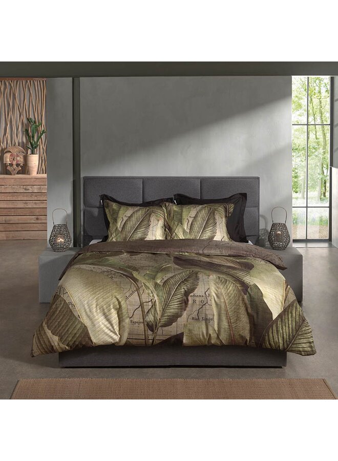 Heckett & Lane Dekbedovertrek Bruna Groen - Twill Katoen