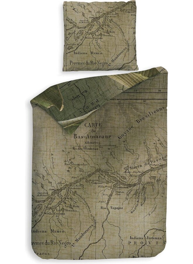 Heckett & Lane Dekbedovertrek Bruna Groen - Twill Katoen