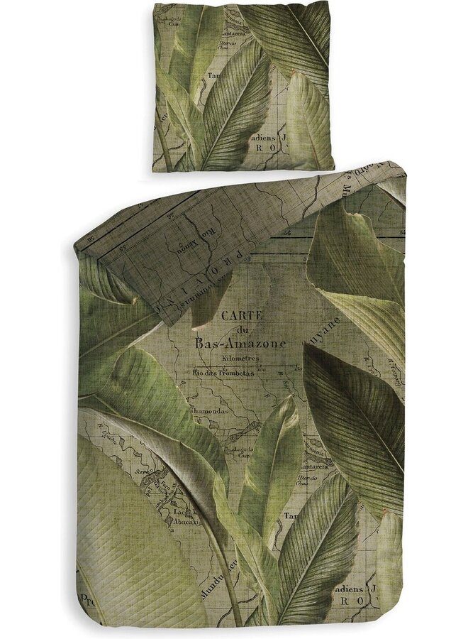 Heckett & Lane Dekbedovertrek Bruna Groen - Twill Katoen