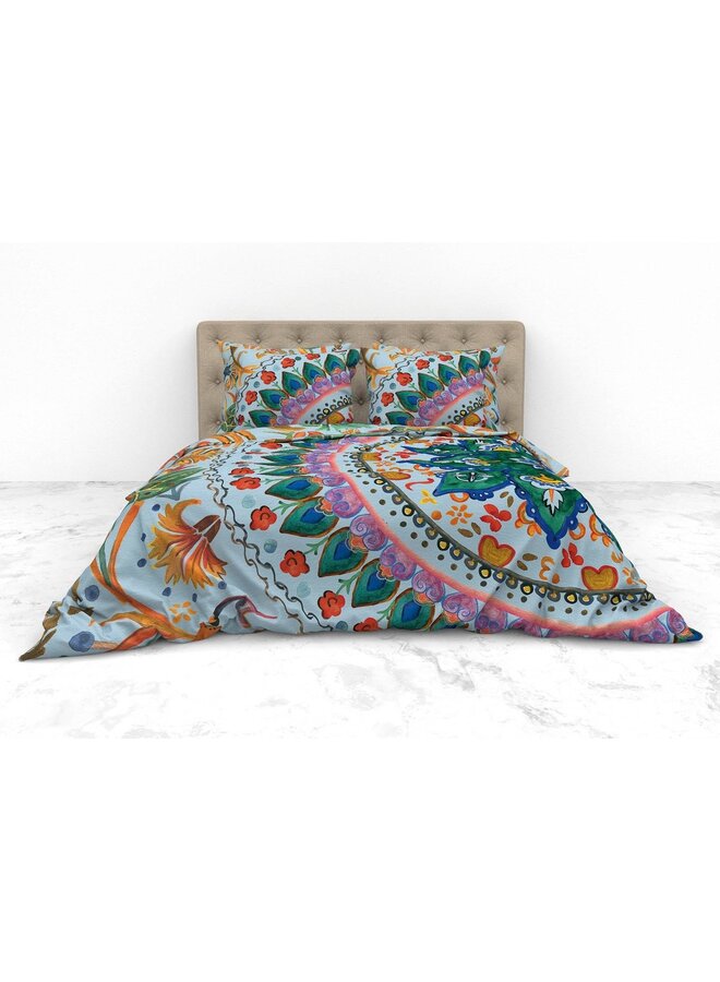 Heckett & Lane Dekbedovertrek Hailey Multi - Bamboe Percale