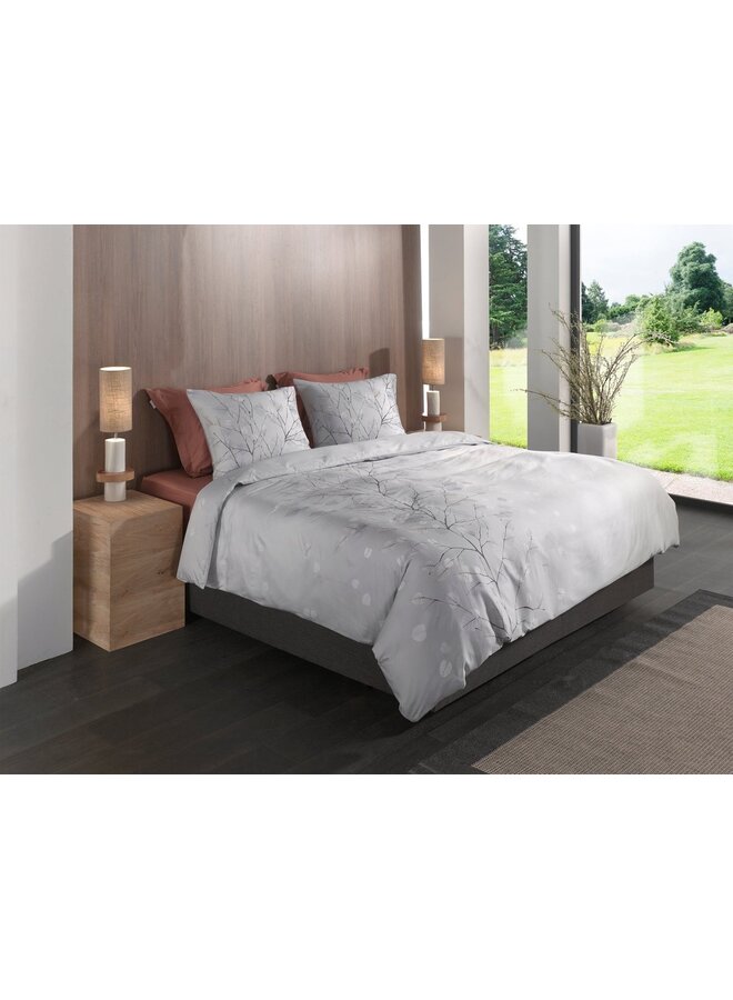 Heckett & Lane Dekbedovertrek Xia Grijs - Katoensatijn