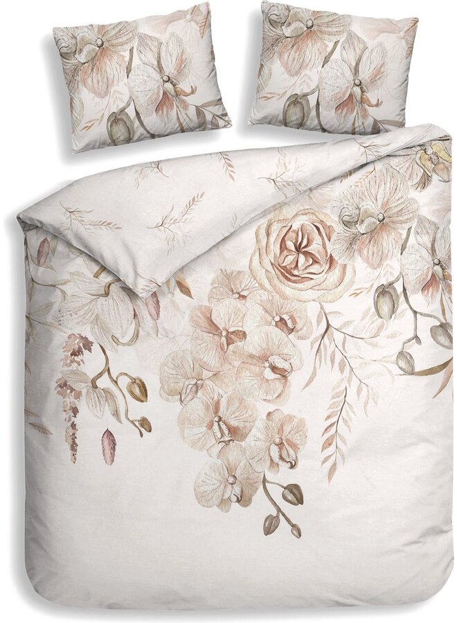 Heckett & Lane Dekbedovertrek Pioggia Naturel - Katoensatijn