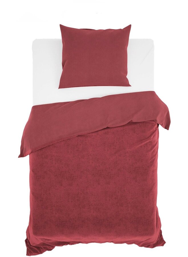 ZO! Home Dekbedovertrek Velluto Uni Rood - Velvet