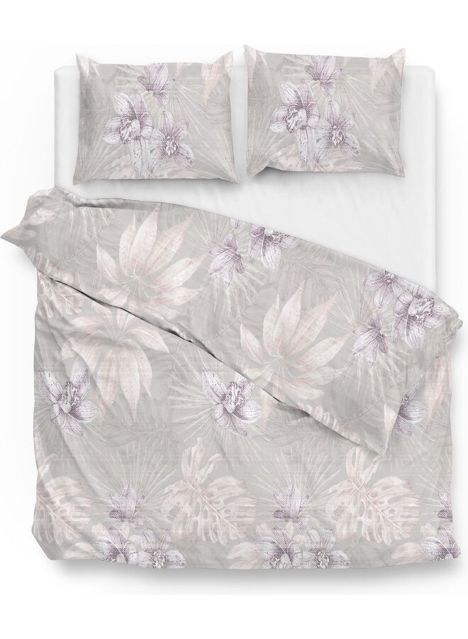 ZO! Home Dekbedovertrek Marlon Grijs -  Katoensatijn