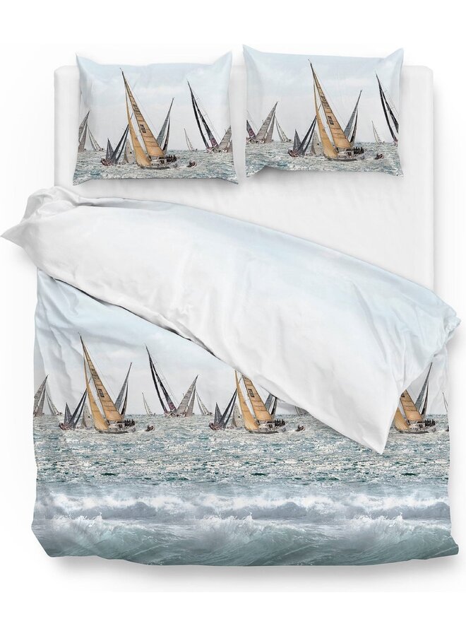 Dekbedovertrek Kacie Blauw -  Katoensatijn