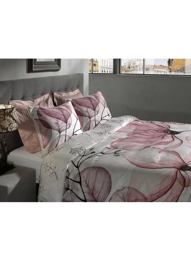 Heckett & Lane Dekbedovertrek Esta Roze - Bamboe Katoensatijn