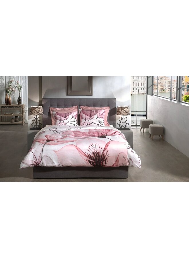 Heckett & Lane Dekbedovertrek Esta Roze - Bamboe Katoensatijn