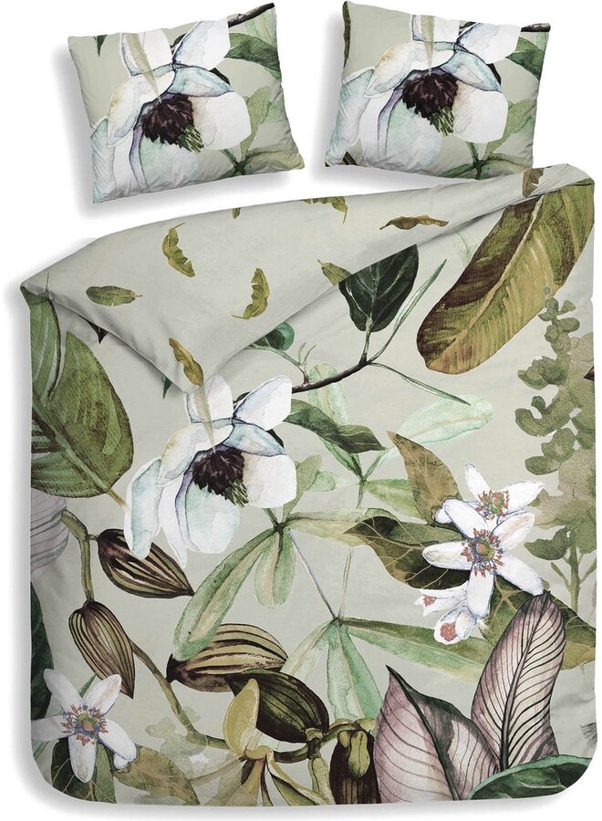 Dekbedovertrek Livia Groen - Bamboe Katoensatijn PL3