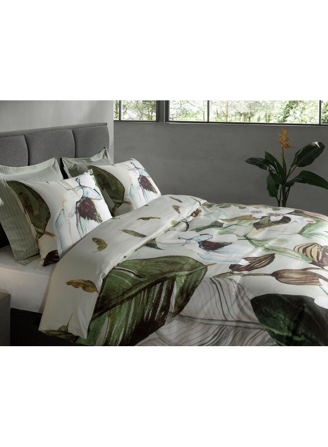 Heckett & Lane Dekbedovertrek Livia Groen - Bamboe Katoensatijn