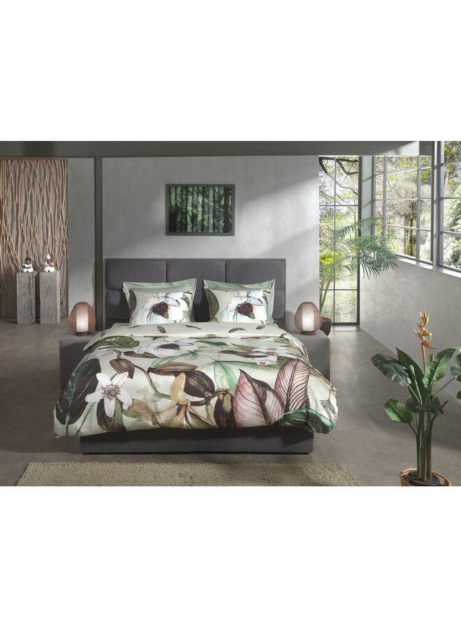 Heckett & Lane Dekbedovertrek Livia Groen - Bamboe Katoensatijn