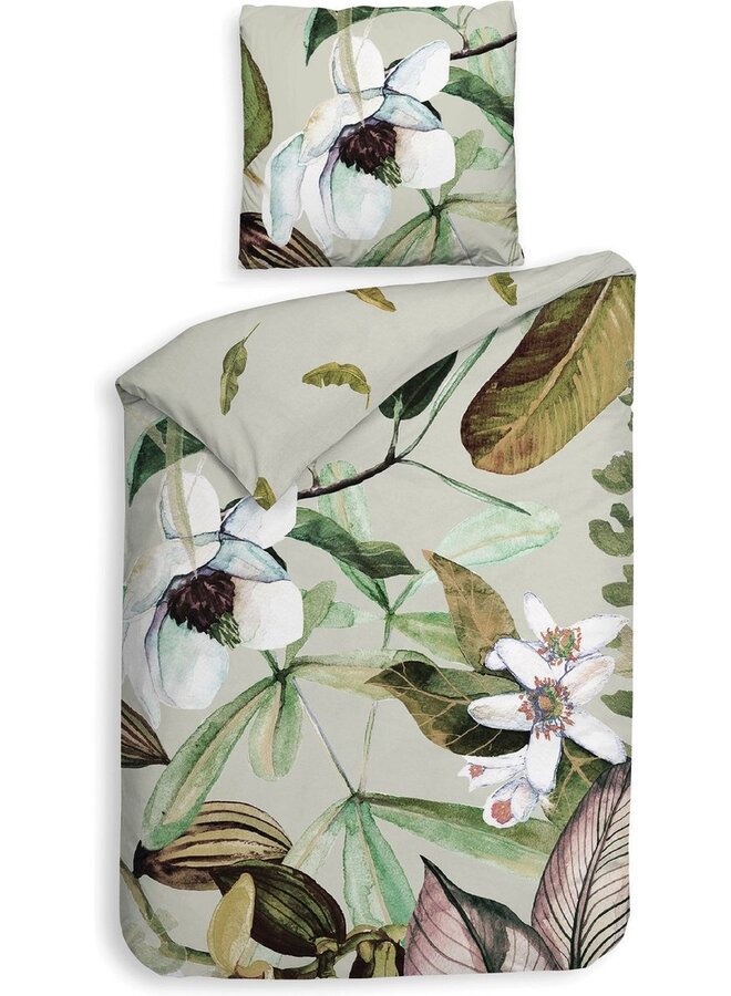 Heckett & Lane Dekbedovertrek Livia Groen - Bamboe Katoensatijn