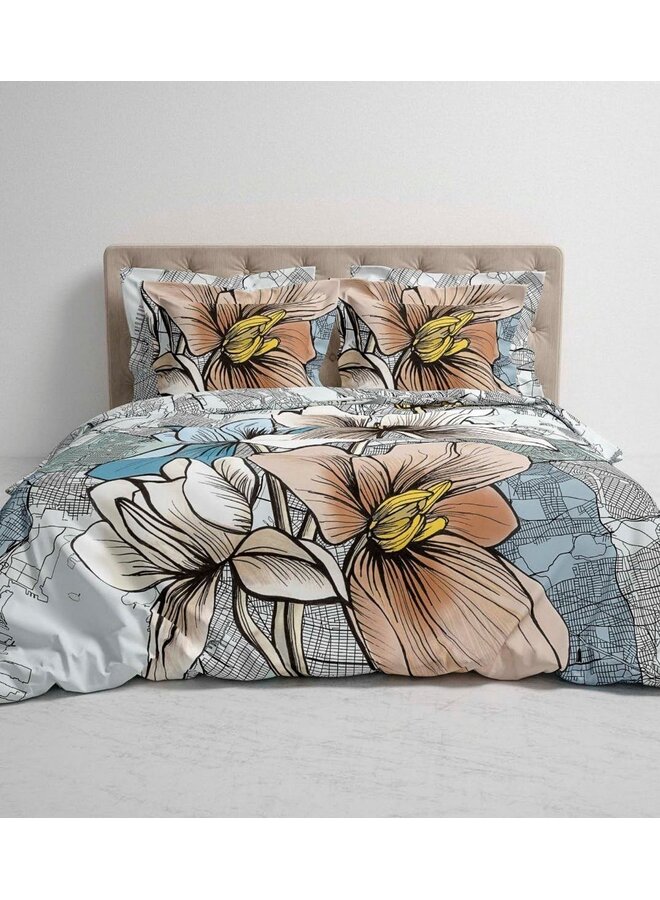 Heckett & Lane Dekbedovertrek Hudson Grijs - Twill Katoen