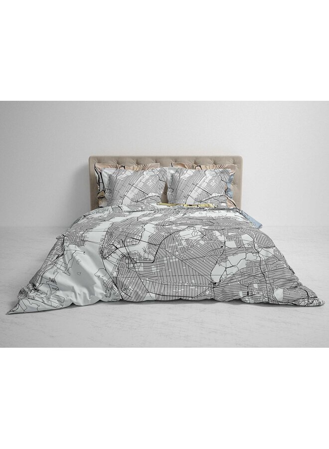 Heckett & Lane Dekbedovertrek Hudson Grijs - Twill Katoen