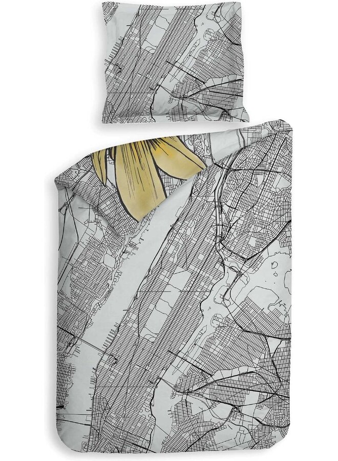 Heckett & Lane Dekbedovertrek Hudson Grijs - Twill Katoen