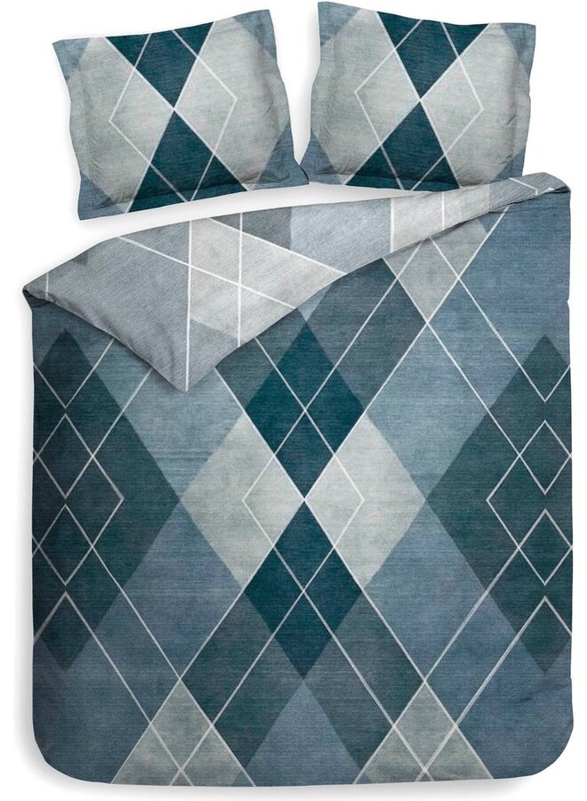 Heckett & Lane Dekbedovertrek Danny Blauw - Twill Katoen