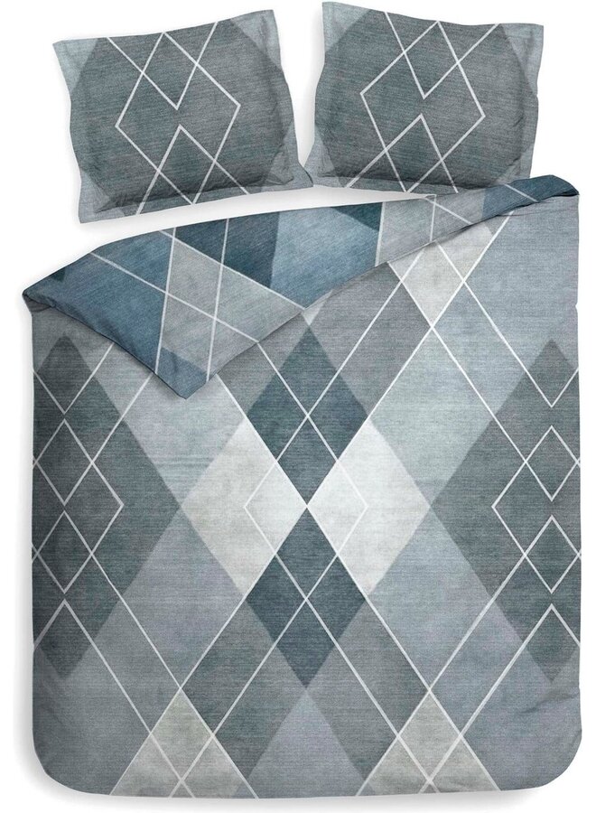 Heckett & Lane Dekbedovertrek Danny Blauw - Twill Katoen