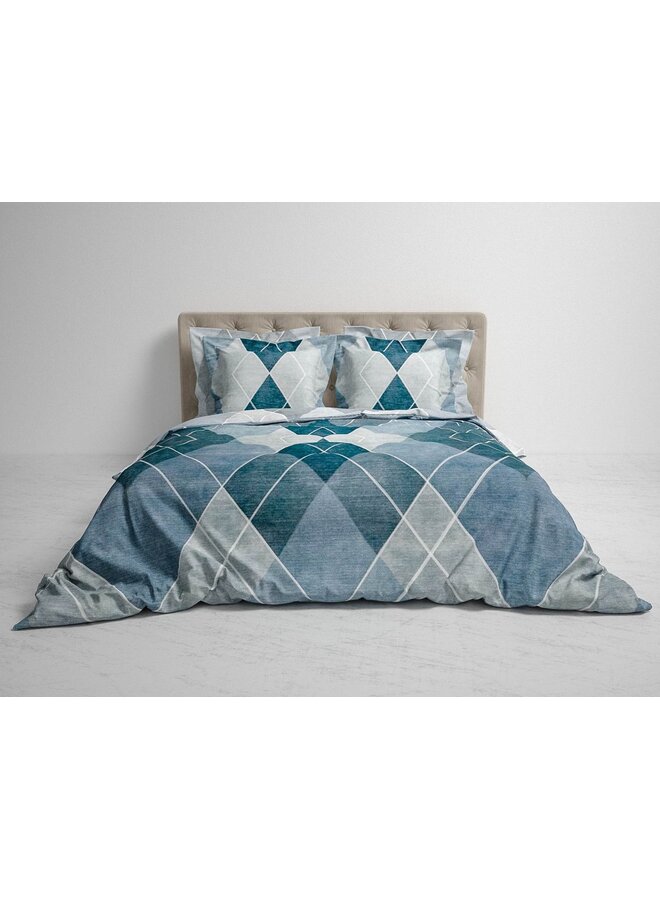 Heckett & Lane Dekbedovertrek Danny Blauw - Twill Katoen