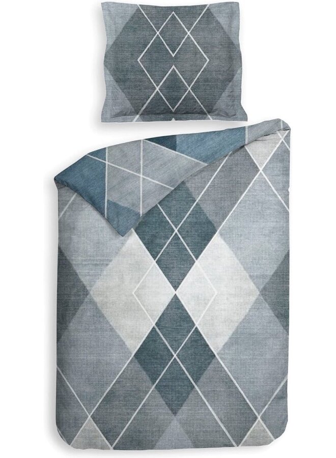 Heckett & Lane Dekbedovertrek Danny Blauw - Twill Katoen