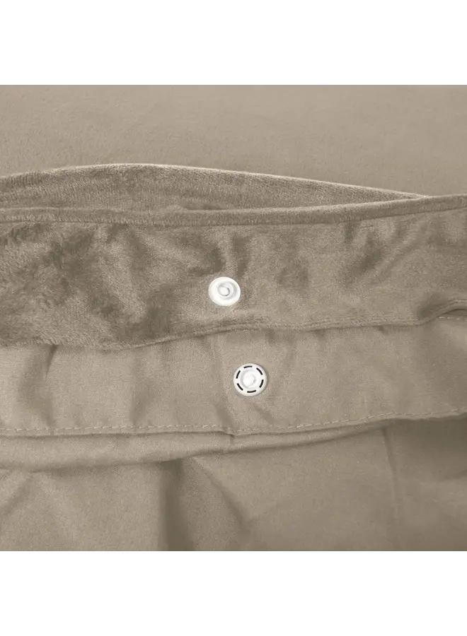 Sleeptime Dekbedovertrek Velvet Piping Taupe/Grijs - Velvet