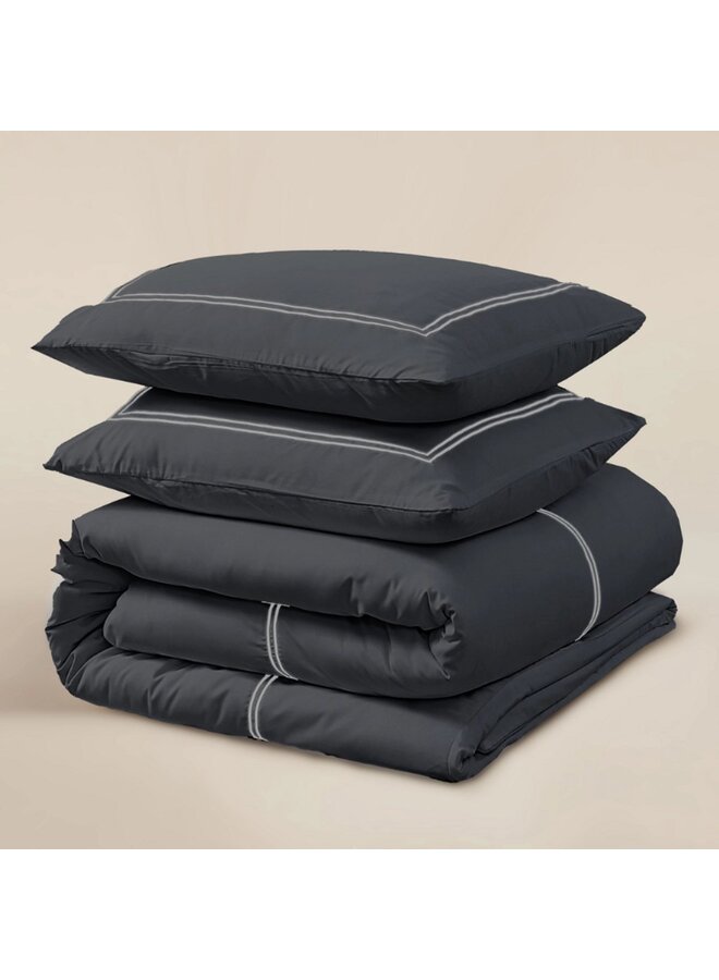 Sleeptime Dekbedovertrek Brata Zwart/Grijs - Microvezel