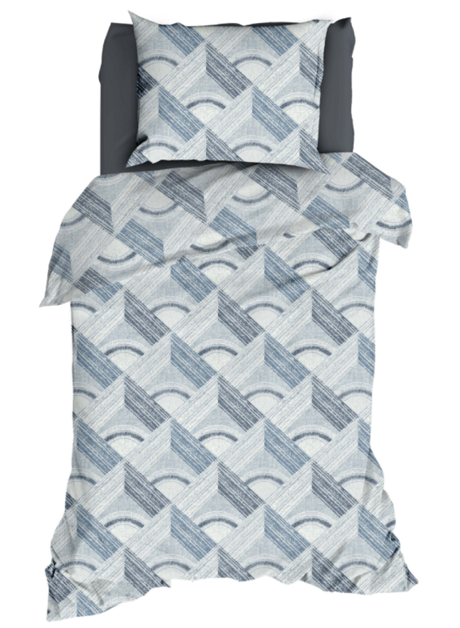 Romanette Dekbedovertrek Pantheon Blauw/Grijs - Katoen