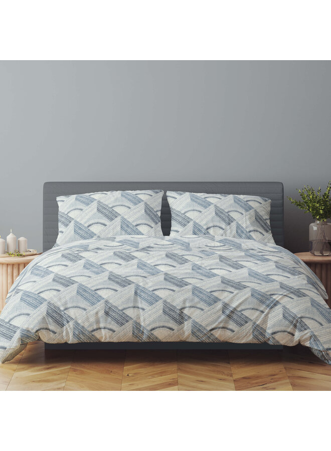 Romanette Dekbedovertrek Pantheon Blauw/Grijs - Katoen