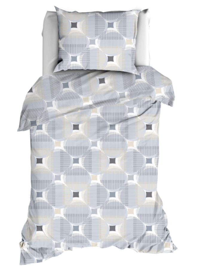 Romanette Dekbedovertrek Kwadro Zilver - Katoen