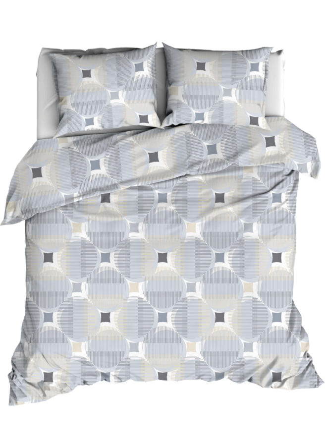Dekbedovertrek Kwadro Zilver - Katoen