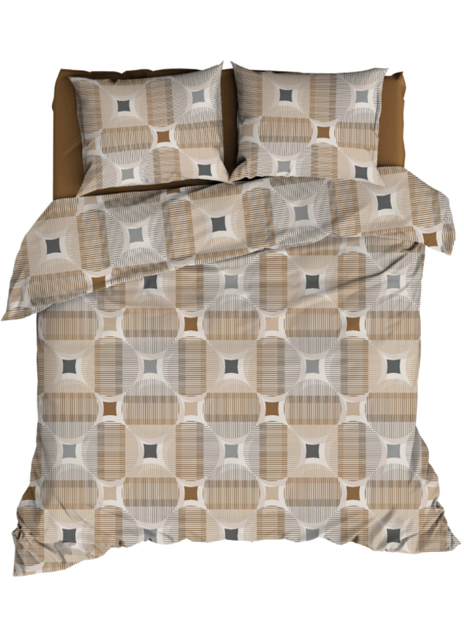 Dekbedovertrek Kwadro Beige - Katoen PL1