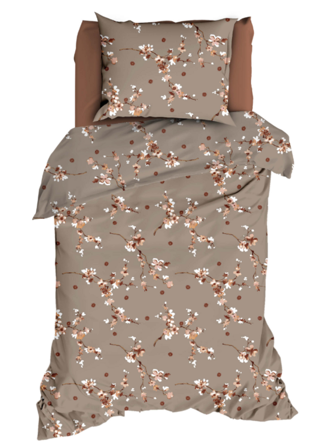 Romanette Dekbedovertrek Geisha Taupe - Katoen