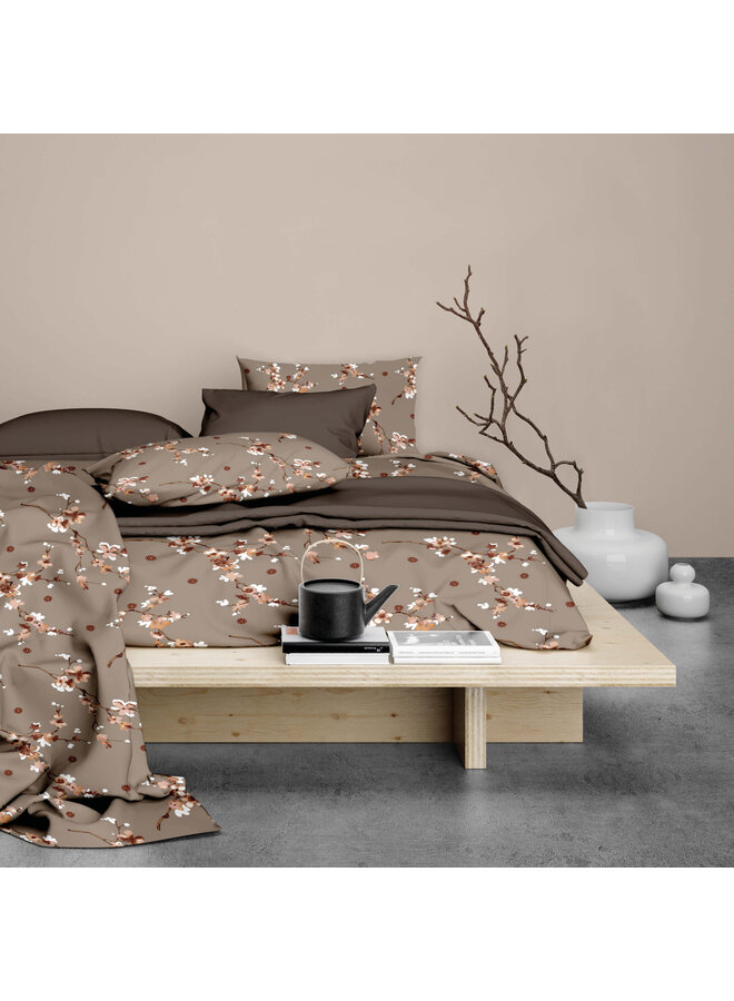 Romanette Dekbedovertrek Geisha Taupe - Katoen